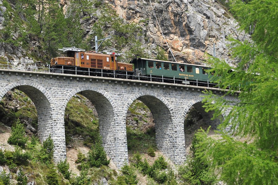 2019.06.11 RhB Ge 6-6 I 414 Albulabahn Krokodil Bahnfest Bergün (14)